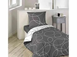 Douceur d'intérieur Juego de cama estampado "Círculos" 140 x 200 cm