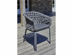 Clearance Paris Garden Juego de comedor de jardín de aluminio de 6 plazas Gris antracita