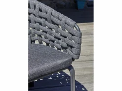 Clearance Paris Garden Juego de comedor de jardín de aluminio de 6 plazas Gris antracita