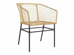New Clicnbuy Juego de comedor jardín 5 piezas ratán sintético marrón Marru00f3n