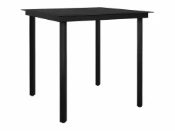 Clicnbuy Juego de comedor jardín 5 piezas ratán sintético marrón