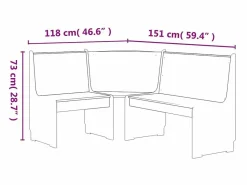 Discount Juego de comedor REINE 3 pzas madera maciza pino marrón blanco Mesa Alta