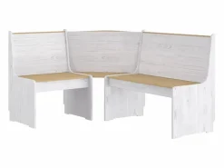 Discount Juego de comedor REINE 3 pzas madera maciza pino marrón blanco Mesa Alta