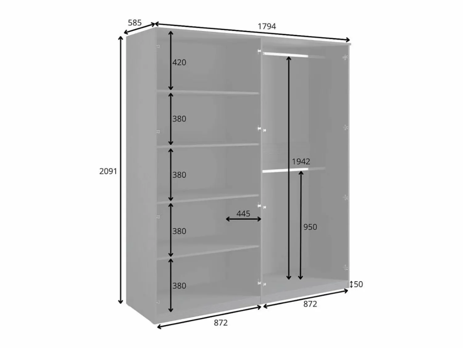 Best Juego de dormitorio MONDO – estructurado y dorado – Cama 160x200 con somier + Armario + Cómoda + 2 mesitas de noche Dormitorio Completo