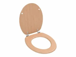 Online Helloshop26 Juego de dos asientos de inodoro con tapa MDF diseño bambú 02_0002963 Marru00f3n