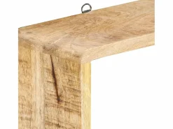 Clearance Juego de estantes cubo de pared 3 piezas madera maciza de mango ES861432 Estantería