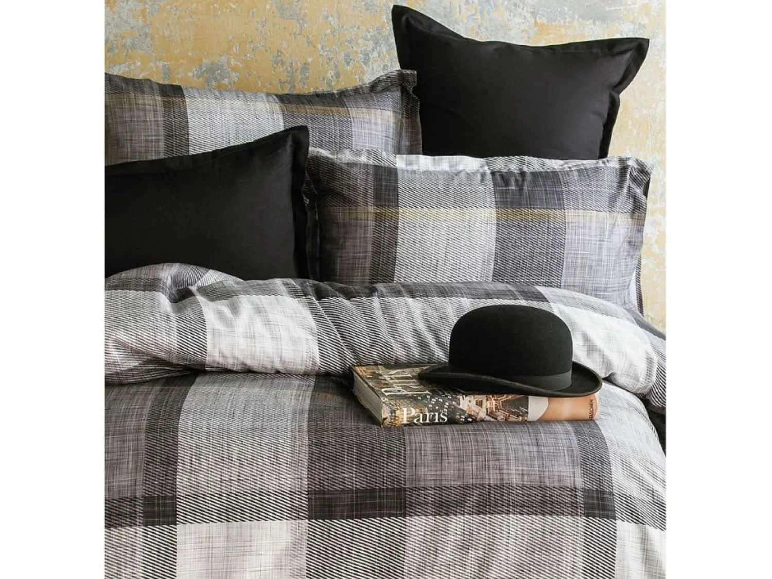 Blanc avenue Juego de funda de edredón 240x220 cm+ 2 fundas de almohada 63x63cm de satén de algodón "Dunloe"