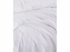 Clearance Blanc avenue Juego de funda de edredón + 2 fundas de almohada de gasa de algodón- Blanco