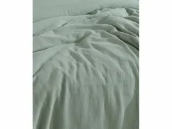 Blanc avenue Juego de funda de edredón + 2 fundas de almohada de gasa de algodón- celadón