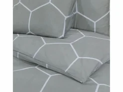 New Juego de funda nórdica algodón 240x220 cm ES443442 Gris
