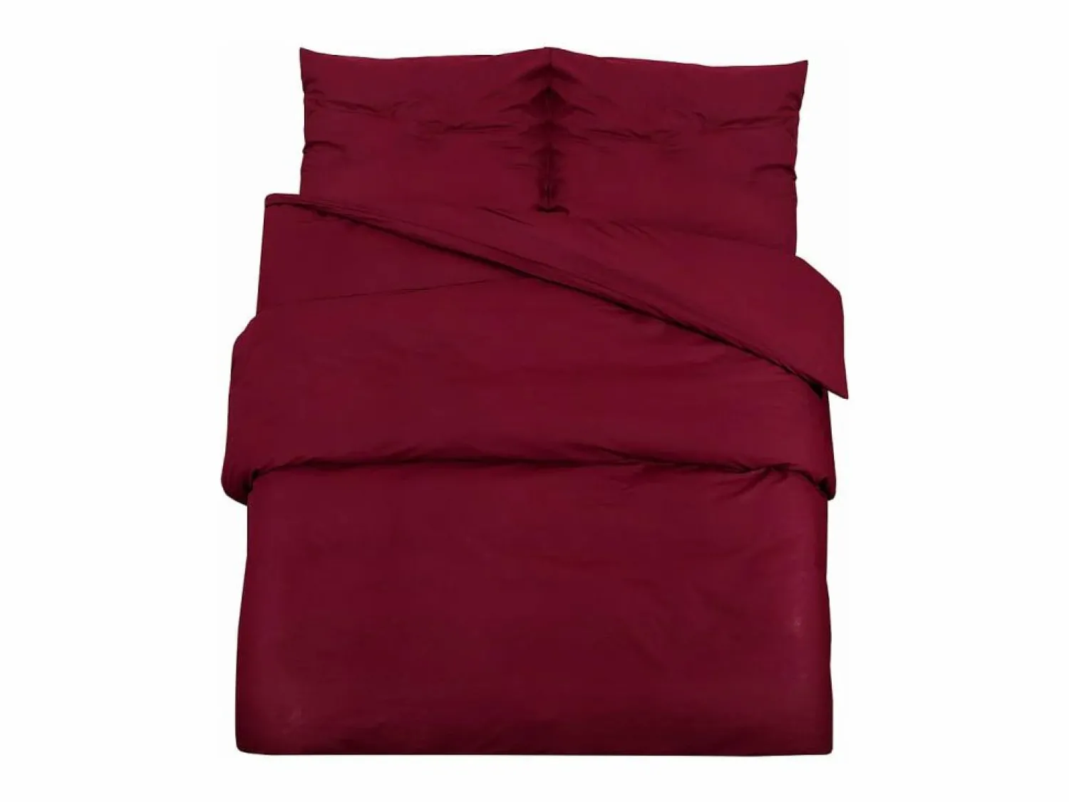 Outlet Juego de funda nórdica algodón color burdeos 260x240 cm ES310617 Ropa De Cama|Juego De Sábanas