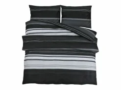 Juego de funda nórdica algodón negro y 225x220 cm ES610362 Ropa De Cama|Juego De Sábanas