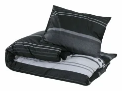 Juego de funda nórdica algodón negro y 225x220 cm ES610362 Ropa De Cama|Juego De Sábanas