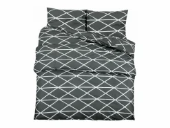 Clearance Juego de funda nórdica algodón 140x200 cm ES796712 Gris
