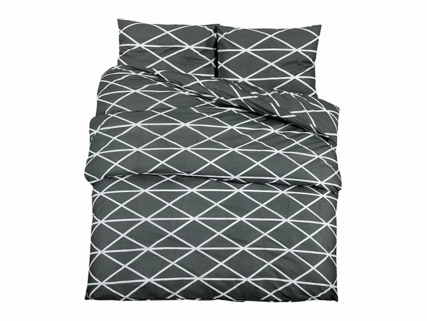 Clearance Juego de funda nórdica algodón 140x200 cm ES796712 Gris