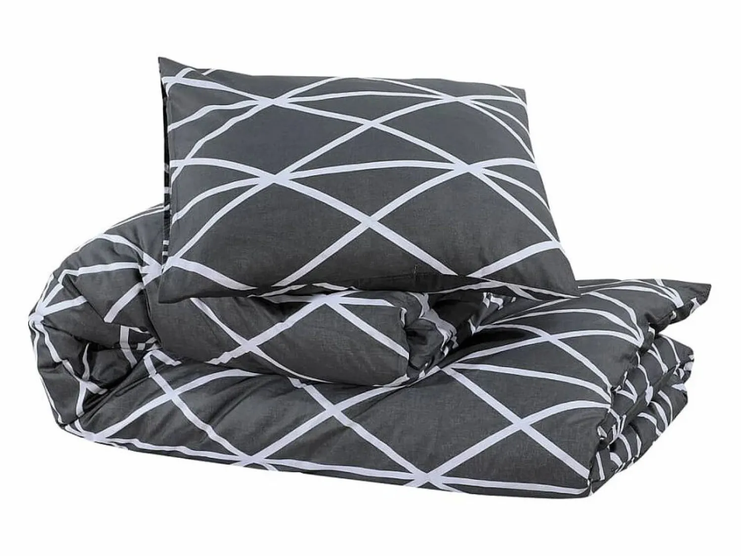 Clearance Juego de funda nórdica algodón 140x200 cm ES796712 Gris