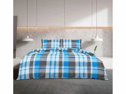 Juego de funda nórdica algodón azul y 135x200 cm ES932744