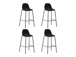 vidaxl Juego de mesa alta y taburetes 5 piezas tela negra