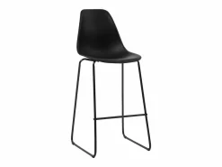 Clearance vidaxl Juego de mesa alta y taburetes 3 piezas plástico Negro