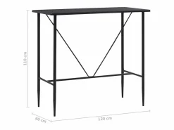 New vidaxl Juego de mesa alta y taburetes 5 piezas tela oscuro Gris