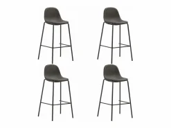 New vidaxl Juego de mesa alta y taburetes 5 piezas tela oscuro Gris