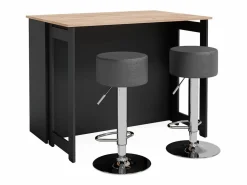 Vicco Juego de mesa de bar oro power roble/antracita 116x37x90.5 dominic