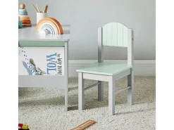 Clearance Sobuy Juego de Mesa y Silla Infantil de Madera Escritorio Infantil con 2 sillas Muebles Infantiles para Niños Verde y Gris KMB88-HG ES Gris claro / Verde claro