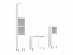 Best vidaxl Juego de muebles de baño 3 pzas madera contrachapada Blanco