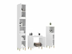 Best vidaxl Juego de muebles de baño 3 pzas madera contrachapada Blanco