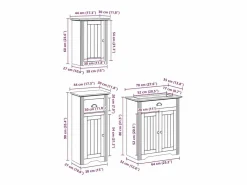 Outlet vidaxl Juego de muebles de baño BODO 3 pzas madera maciza pino Blanco