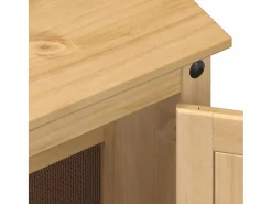 Discount vidaxl Juego de muebles de baño Corona 3 pzas madera maciza pino Marru00f3n
