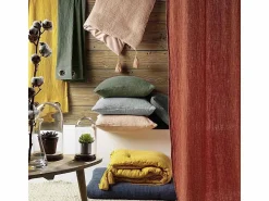 Discount Douceur d'intérieur Juego de sábanas de gasa de algodón 260 x 240 cm Caqui