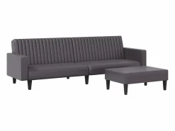 Best vidaxl Juego de sofás 2 piezas cuero sintético Gris