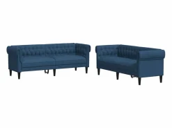 Online Clicnbuy Juego de sofás 2 piezas tela Azul