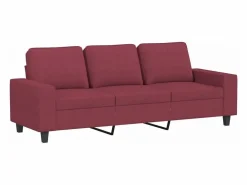 Outlet Clicnbuy Juego de sofás 3 piezas tela tinto Rojo