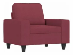 New Juego de sofás 4 piezas tela tinto Conjunto Sofás
