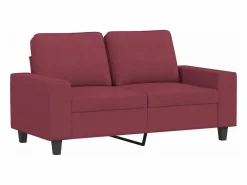 New Juego de sofás 4 piezas tela tinto Conjunto Sofás