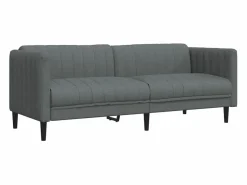 vidaxl Juego de sofás 3 piezas tela oscuro