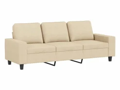 New Clicnbuy Juego de sofás 3 piezas tela color Crema