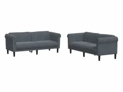Online Clicnbuy Juego de sofás 2 piezas terciopelo oscuro Gris