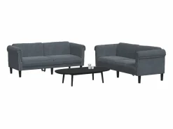 Online Clicnbuy Juego de sofás 2 piezas terciopelo oscuro Gris