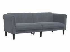 Online Clicnbuy Juego de sofás 2 piezas terciopelo oscuro Gris