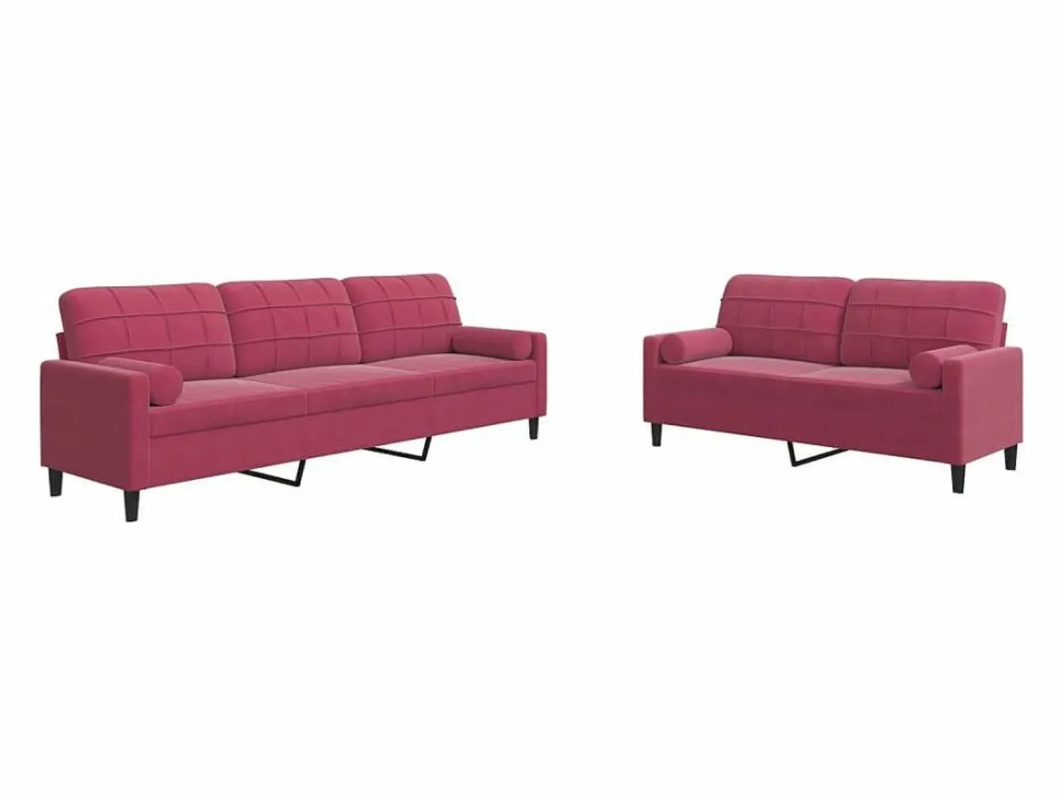 Best Juego de sofás con cojines 2 piezas terciopelo tinto Conjunto Sofá Y Sillón