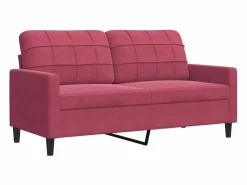 Best Juego de sofás con cojines 2 piezas terciopelo tinto Conjunto Sofá Y Sillón