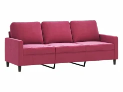 Outlet vidaxl Juego de sofás con cojines 3 piezas terciopelo tinto Rojo