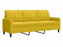 Hot vidaxl Juego de sofás con cojines 4 piezas terciopelo Amarillo