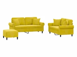 Clicnbuy Juego de sofás con cojines 3 piezas terciopelo