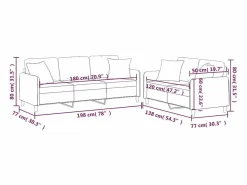 Discount Clicnbuy Juego de sofás con cojines 2 piezas tela marrón Marru00f3n