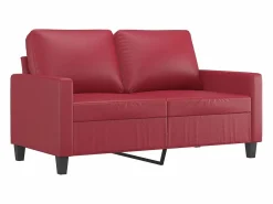 Clicnbuy Juego de sofás con cojines 3 piezas cuero sintético tinto