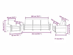 Discount Juego de sofás con cojines 3 piezas terciopelo oscuro Conjunto Sofá Y Sillón